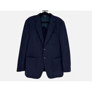 Banana Republic Mens Navy Blazer 48R 2-Button Jacket With Patch Pockets